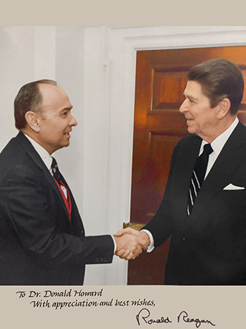 Dr. Donald Howard and President Ronald Reagan