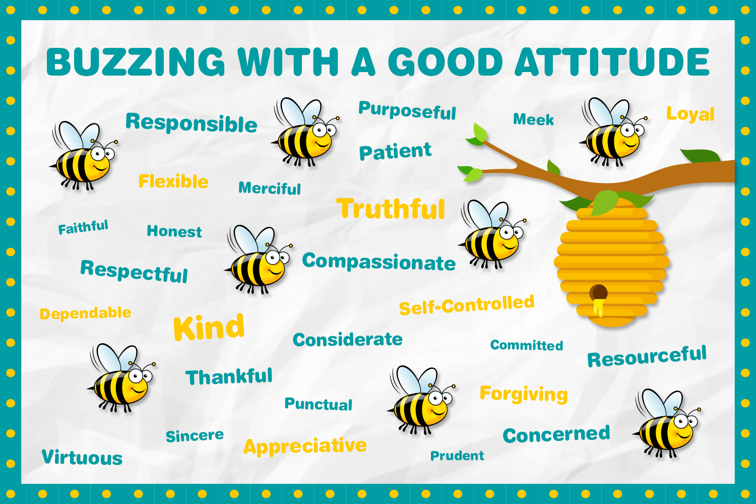 sample bulletin board: buzzing with a good attitude