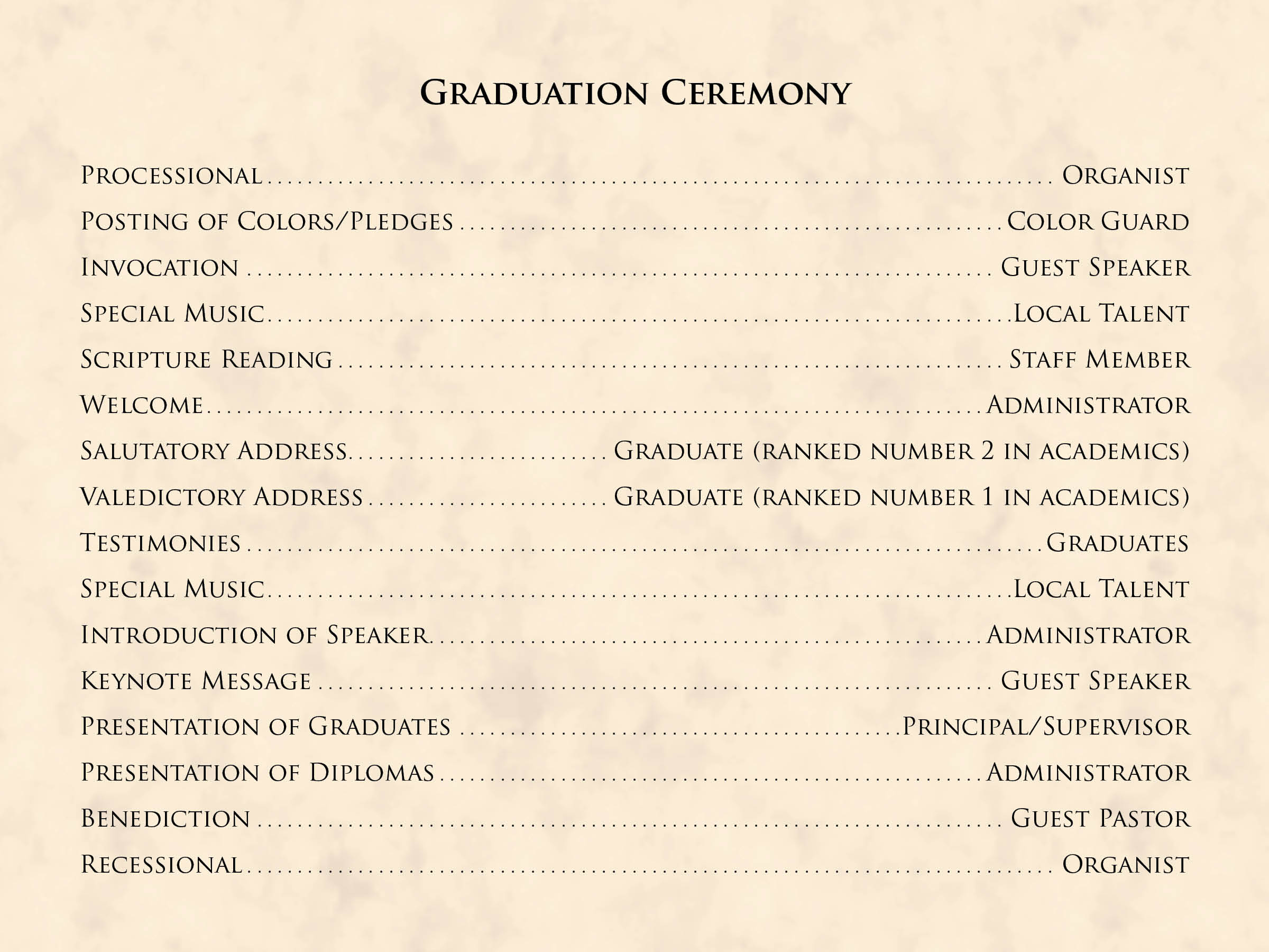 Sample Graduation Ceremony 