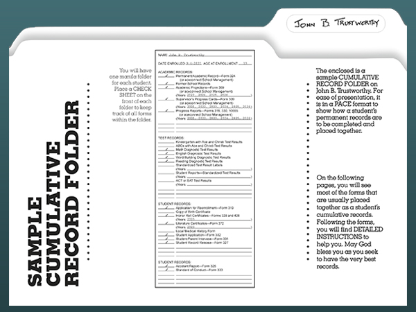 sample cumulative record folder