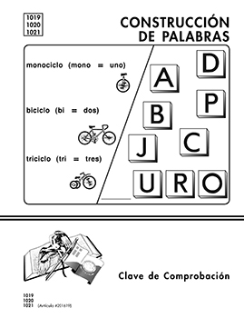 Spanish Word Building Key 1019-1021
