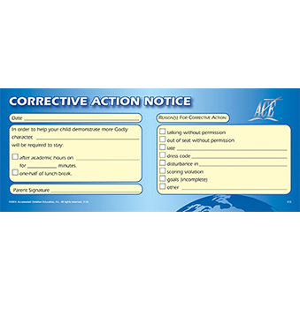 Corrective Action Notice Pad 50