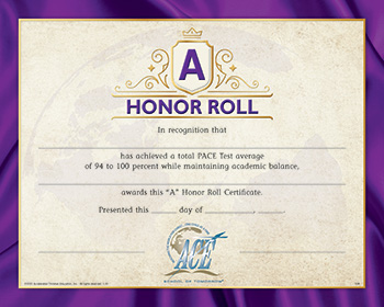 Honor Roll Certificate 94-100 Pkg 10