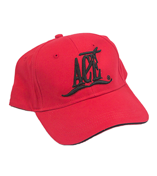 Ball Cap, Red with Black Trim