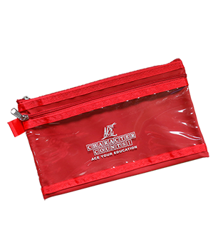 Character Counts Zippered Pouch, Red