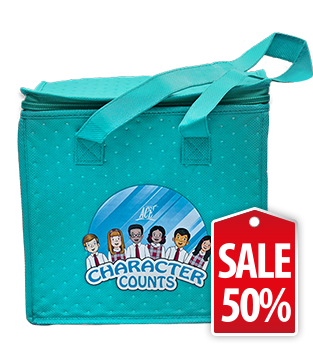 Character Counts Lunch Tote, Teal
