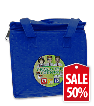 Character Counts Lunch Tote, Blue