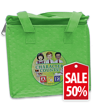 Character Counts Lunch Tote, Lime
