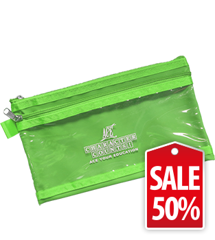 Character Counts Zippered Pouch, Green